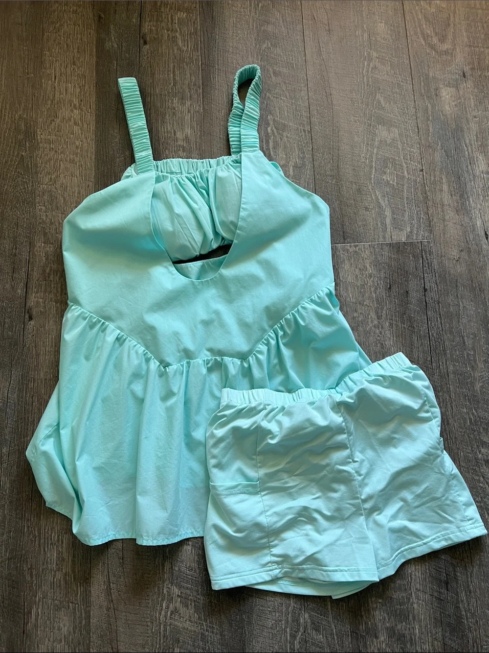 Amazon Women's Light Teal Romper Set